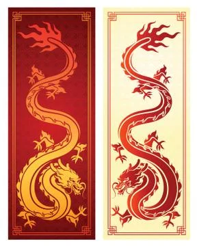 Chinese dragon template Illustrazione stock