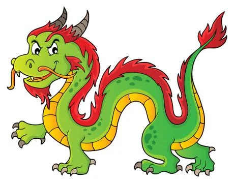 Chinese dragon theme image 库存插图