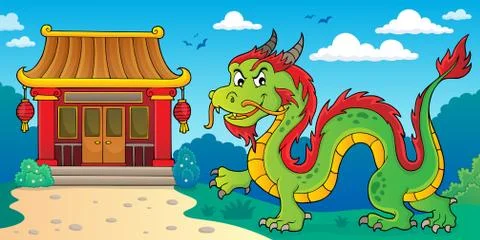 Chinese dragon theme image Stock Illustration