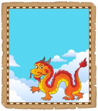 Chinese dragon theme parchment Stock Illustration
