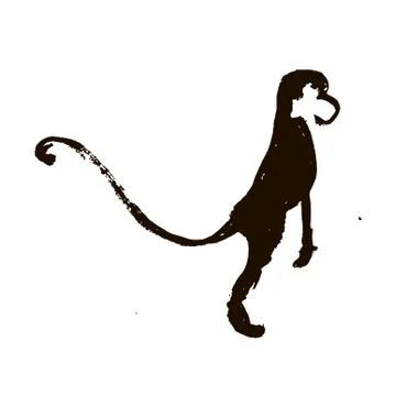 Chinese drawing monkey Illustration