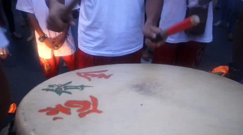 Chinese drum performance Stock Footage 68995874