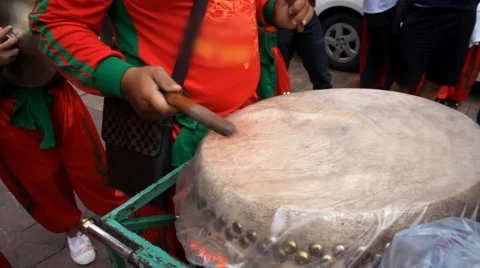 Chinese drum performing Video stock 60767537