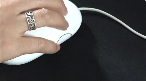 Chinese female hand using computer mouse Stock Footage 57410141