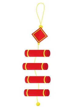 Chinese Fire Cracker with White Background Stockillustratie