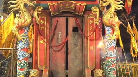 Chinese firecracker exploding Stock Footage 68949818