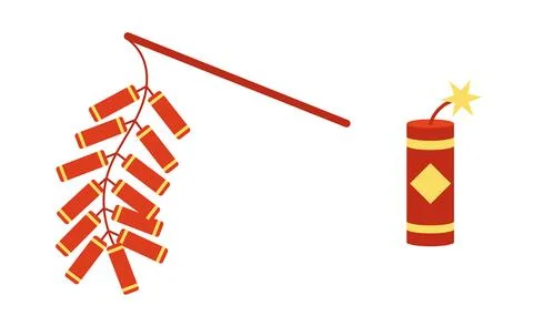 Chinese firecrackers vector asset set Stock-Illustration