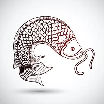 Chinese fish Illustrazione stock
