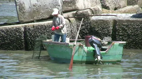 Chinese fishing junks in Tai O Hong Kong China Stock Footage