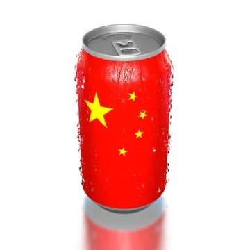 Chinese flag on beverage can Stock Illustration