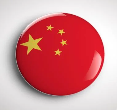 Chinese flag button Stock Illustration