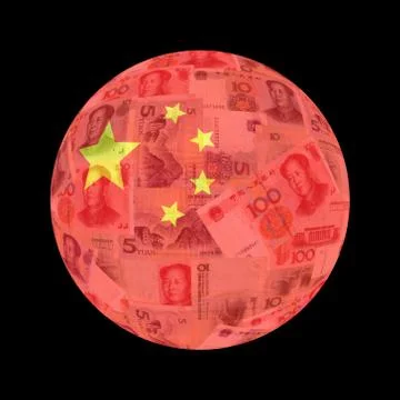 Chinese flag currency button Stock Illustration