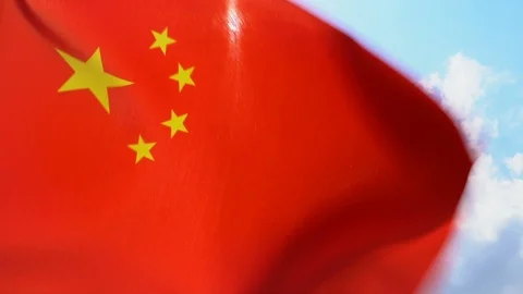 Chinese Flag Flapping Stock Footage 118963150