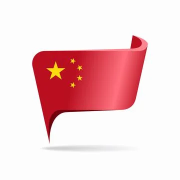 Chinese flag map pointer layout. Vector illustration. Stock Illustration