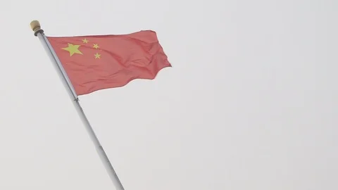 Chinese Flag moving Stock Footage 100156868