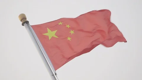 Chinese Flag moving Stock Footage 100156931
