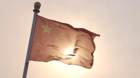 Chinese Flag moving. Video stock 100157119