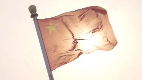 Chinese Flag moving Stock Footage 100157267