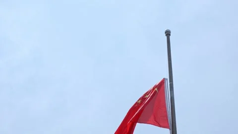 Chinese flag raised Video stock 270505947