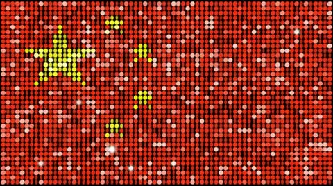 Chinese flag  - seamless looping Stock Footage 20488346