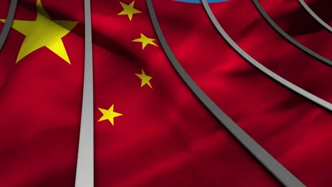 Chinese flag waving with animation of fi... | Stock Video | Pond5