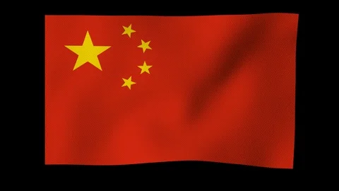 Chinese flag waving in wind on alpha channel Vidéo 88459511