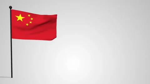 Chinese flag waving in the wind Stock Footage 58399285