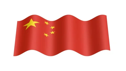 Chinese flag wavy, 3d animation loop Stock Footage 131510909