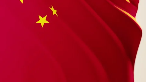 Chinese Flag in the Wind Video stock 270214560