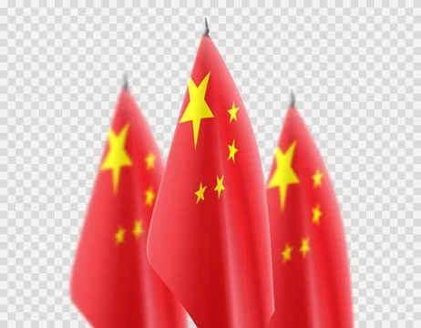 Chinese flags isolated on checkered background Stockillustratie