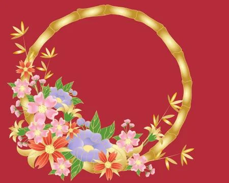 Chinese flower background Illustrazione stock