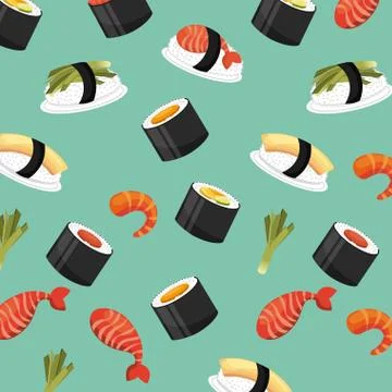 Chinese food fresh seamless pattern Stock Illustration
