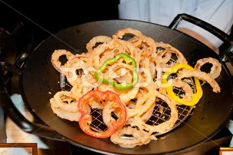Chinese food, fried pork intestine Stock Photos