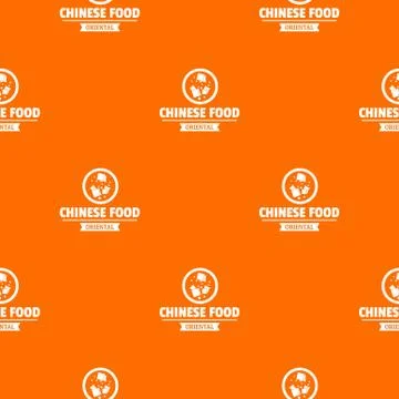 Chinese food pattern vector orange Illustrazione stock
