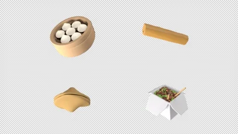 Chinese food sprite element loop with alpha. These looping elements with an Video stock 302375324