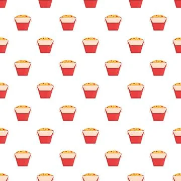 Chinese food takeout boxes repeating pattern background Illustrazione stock