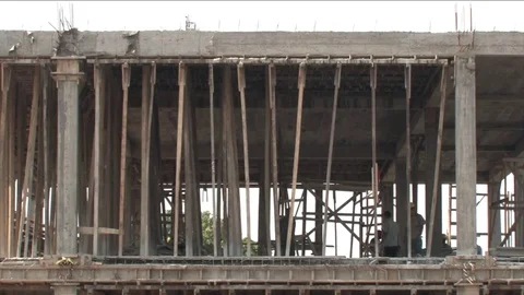 Chinese foremen on a building site Stock Footage 80459319