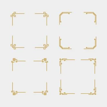 Chinese frame corner set Stock Illustration
