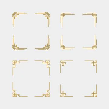 Chinese frame corner set Stock Illustration