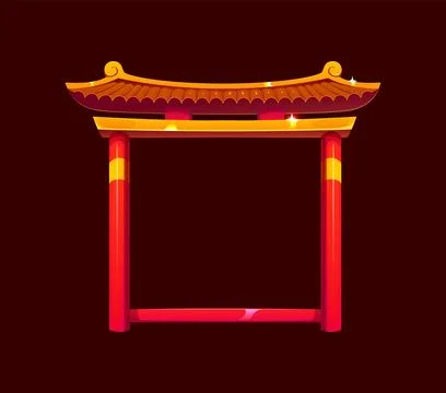 Chinese frame of temple door or China style gates Stock Illustration