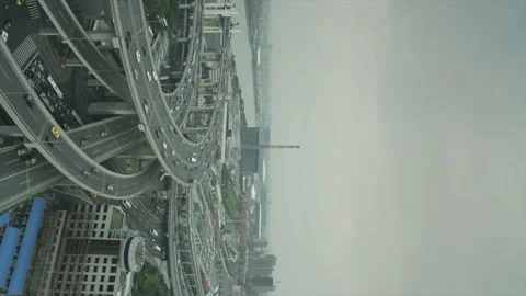 Chinese freeway shot in Vertical format for social media Stock Footage 146043428