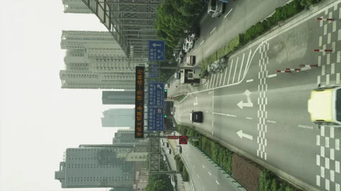 Chinese freeway shot in Vertical format for social media Stock Footage 146043594