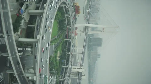Chinese freeway shot in Vertical format for social media Stock Footage 146043608