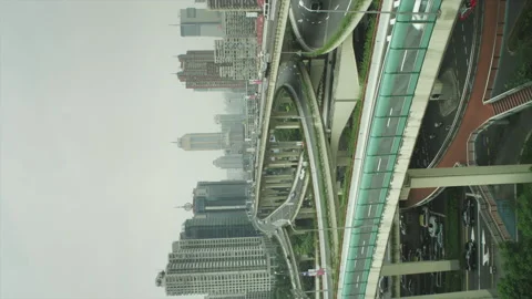 Chinese freeway shot in Vertical format for social media Stock Footage 146043806