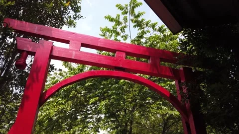 Chinese Garden Theme Park Section, Established Shot of Floating Market Lembang Stock Footage 130250086