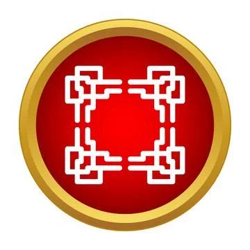 Chinese geometric pattern in red gold circle Stock Illustration