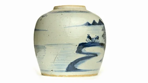 Chinese ginger jar, rotating Stock Footage 93046411