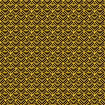 Chinese golden background vector seamless pattern Stock Illustration