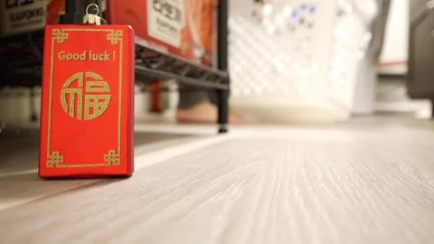 Chinese good luck charm with dynamic moving background Stock Footage 255105711