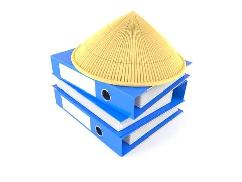 Chinese Hat with ring binders Stock Photos
